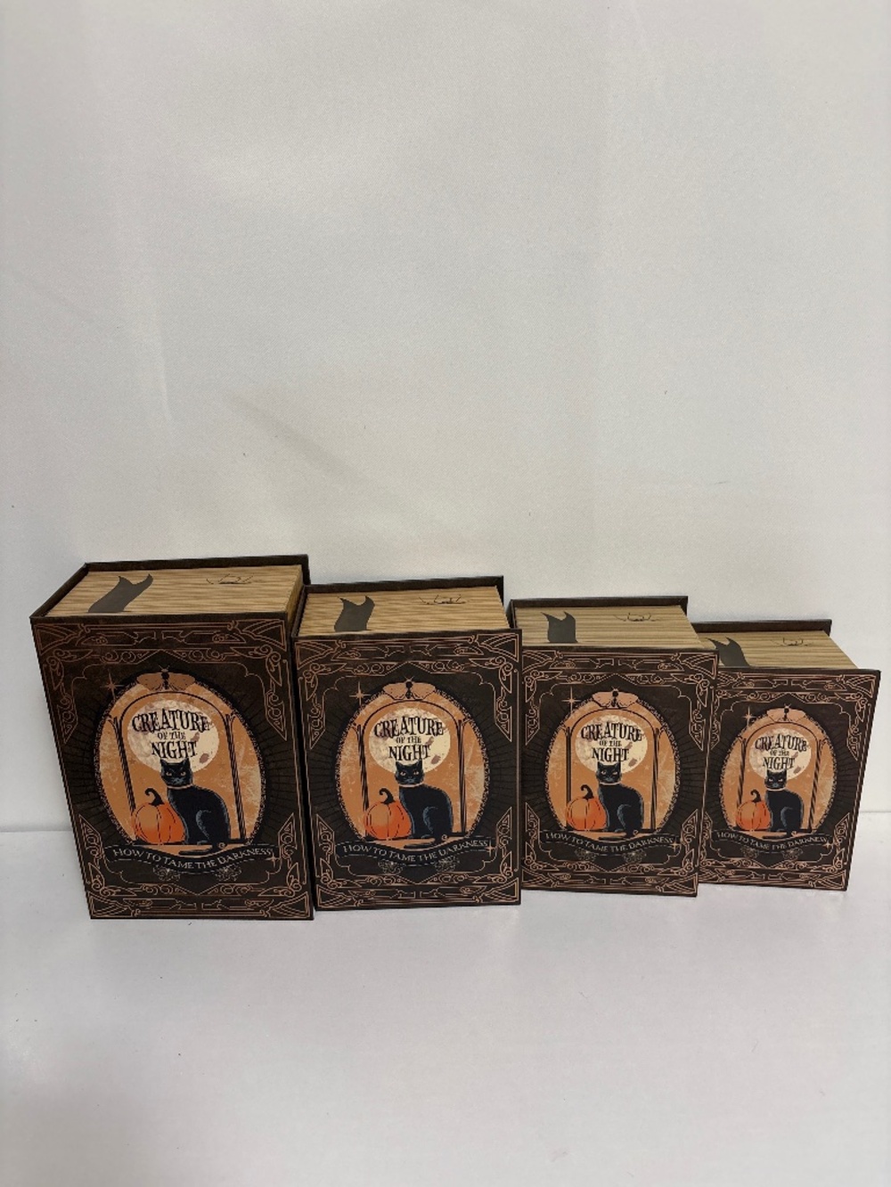 4 PCs Halloween Decorative Book Box Set creature of the night